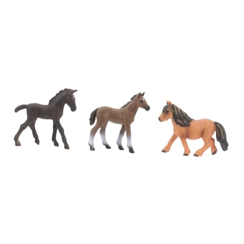 CVUTOVO 3 Stück Teiliges Realistisches Pferdemodell Robustem Material Handbemalt Pädagogisches für Fördert Kognitive Entwicklung und Kreatives Rollenspiel Geburtstagsgeschenk von CVUTOVO