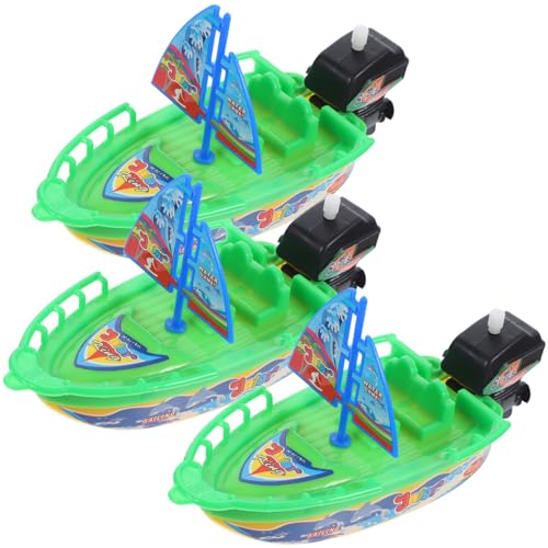 CVUTOVO 3Stücke Aufziehspielzeug Boot Badespielzeug für Kleinkinder Wasserspielzeug für Badewanne Schwimmendes Spielzeugboot Zufälligen Farben für Jungen und Mädchen von CVUTOVO