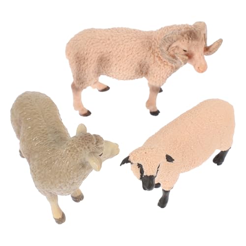 CVUTOVO 3Stücke Realistische Schafmodelle aus Umweltfreundlichem Material Kreative Tierdekoration für Heimschule und Fotorequisiten von CVUTOVO
