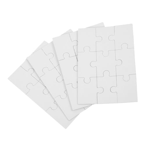 CVUTOVO 4 Blätter DIY Holzpuzzle Blanko Sublimierbare Puzzlestücke für Kreative Bastelprojekte Langlebig und Sicher für Familienaktivitäten und von CVUTOVO