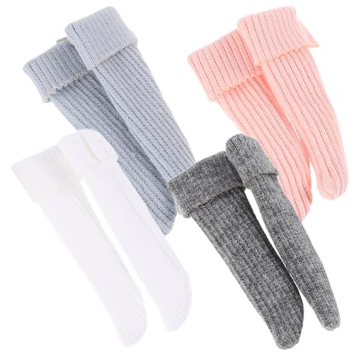 CVUTOVO 4 Paare Puppensocken Candy Farben Bequeme Accessoires für Puppenkleidung Geeignet für Alltag Partys und Besondere Anlässe von CVUTOVO