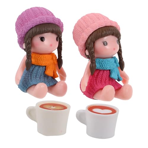 CVUTOVO 4 Stück Miniatur Kaffeetassen Teiliges Set für Puppenhaus Dekoration Niedliche Miniaturgetränke für Kreative Szenen und Fotografie Accessoires von CVUTOVO