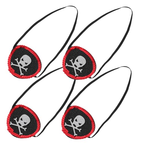 CVUTOVO 4 Stück Piraten-Augenbinde Augenklappe-Cosplay Augenabdeckungspflaster Piraten-Augenklappe für Erwachsene Augenklappe Neuheit Augenmaske Augen Kopfband Pailletten Schwarz CVUTOVO 4 Stück Piraten-Augenbinde Augenklappe-Cosplay Augenabdeckungspflaster Piraten-Augenklappe für Erwachsene Augenklappe Neuheit Augenmaske Augen Kopfband Pailletten Schwarz von CVUTOVO