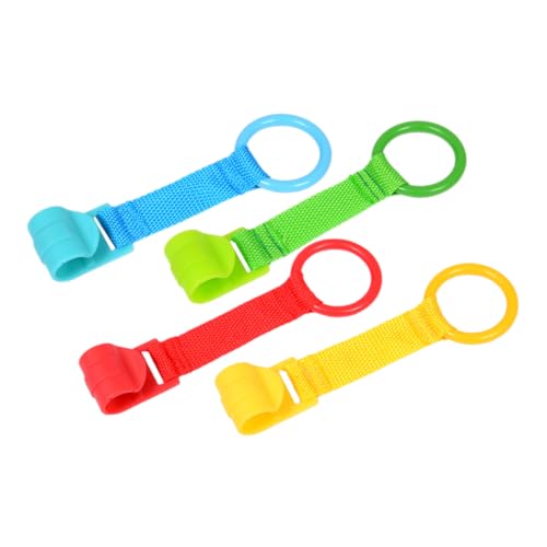 CVUTOVO 4 Stück Pull Up Ringe Multifunktionale Standhilfe für Neugeborene Farbige Handzieh Ringe für Babybett und Laufstall Leicht und Sicher für Lauftrainings von CVUTOVO