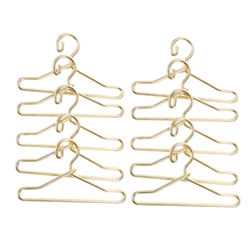CVUTOVO 40 Stück Mini Kleiderbügel für Puppenkleidung Metall Miniatur Puppenbügel in Gold Stabile Kleine Kleiderstange für Puppenschrank Praktisches Zubehör für Puppenhaus und Mini von CVUTOVO