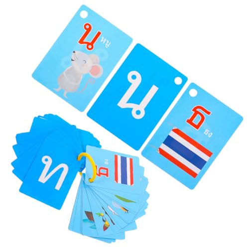 CVUTOVO 45Stücke Thai Vokabelkarten für Lernkarten zur Sprachförderung für Jahre Farbenfrohe Flash Cards für Zuhause und Kindergarten für Spielerisches Lernen von CVUTOVO
