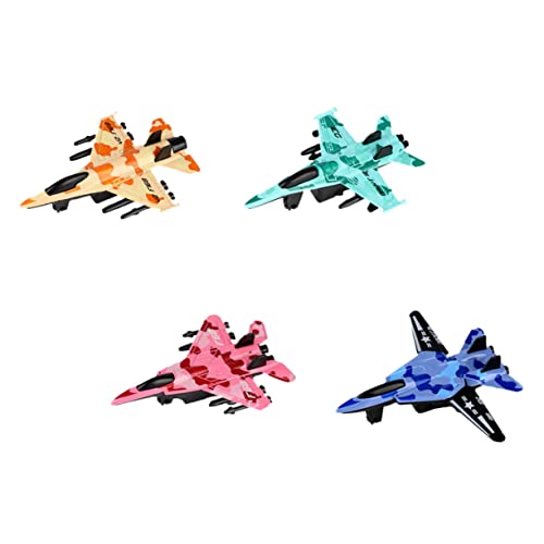 CVUTOVO 4Stücke Pull Back Flugzeugspielzeug aus Reibungsbetriebenes für Jungen und Mädchen für Outdoor und Reisen Robust Langlebig von CVUTOVO