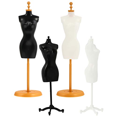 CVUTOVO 4Stücke Puppenständer Mini Kleiderhalter für Puppen Hochwertige Kunststoffmodelle zur Präsentation von Puppenkleidung für Schaufenster und Wohnaccessoires von CVUTOVO