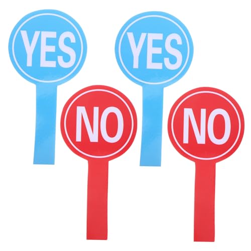 CVUTOVO 4Stücke Tragbare Abstimmungstafeln mit Yes No Anzeige Einseitig für Klassenzimmer und Veranstaltungen Lehrmaterial zur Schülerbewertung von CVUTOVO
