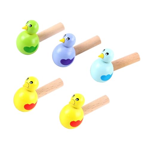 CVUTOVO 5 Stück Teiliges Holzpfeifen Vogelmotiv Musikspielzeug für Mädchen und Jungen zur Musikalischen und Kreativen Entwicklung Drinnen und Draußen Zufällige Farbe Zufällige Farbe von CVUTOVO