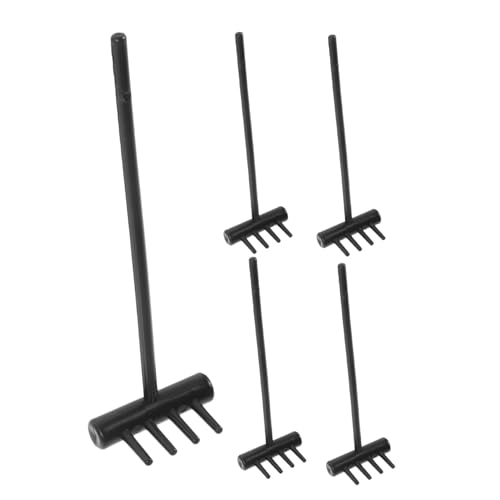 CVUTOVO 5 Stück Teiliges Set Mini Sandkasten Rechen aus Kunststoff Elegante Gartenwerkzeuge für Kreative Mikrolandschaften Tischdekoration und Sandbox von CVUTOVO