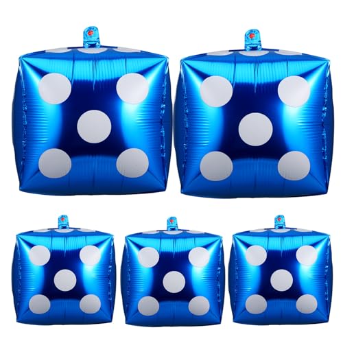 CVUTOVO 5 Stück Teiliges Würfel Luftballon Aluminiumfolie Dekoration für Themenpartys Geburtstagsfeiern und Spieleabende Blau für Unvergessliche CVUTOVO 5 Stück Teiliges Würfel Luftballon Aluminiumfolie Dekoration für Themenpartys Geburtstagsfeiern und Spieleabende Blau für Unvergessliche von CVUTOVO