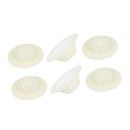 CVUTOVO 50 Stück Mini Papier Stoffhüte Handgefertigt DIY Puppenhut Bastelset Für Puppenparty Dekoration Zubehör von CVUTOVO