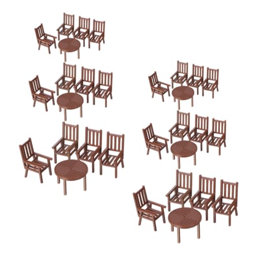 CVUTOVO 6 Sätze Tisch und Stuhlset im Maßstab für Puppenhäuser Miniaturmöbel für Mikroszenen und Kreative Displays von CVUTOVO