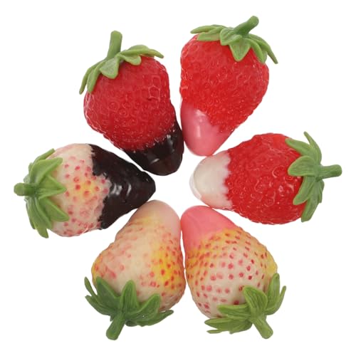 CVUTOVO 6 Stück Künstliche Erdbeeren Deko Realistische Früchte für Tischdekoration Party Fotografie Requisiten und Event Dekorationen Leicht und Tragbar CVUTOVO 6 Stück Künstliche Erdbeeren Deko Realistische Früchte für Tischdekoration Party Fotografie Requisiten und Event Dekorationen Leicht und Tragbar von CVUTOVO