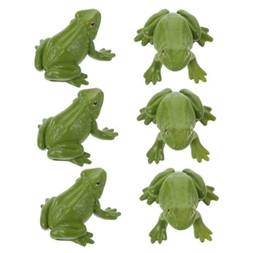 CVUTOVO 6 Stück Teiliges Frosch Figuren Realistische Tiermodell aus Hochwertigem Kunststoff Langlebig und Farbecht als Lernspielzeug und Dekoratives Desktop Ornament von CVUTOVO