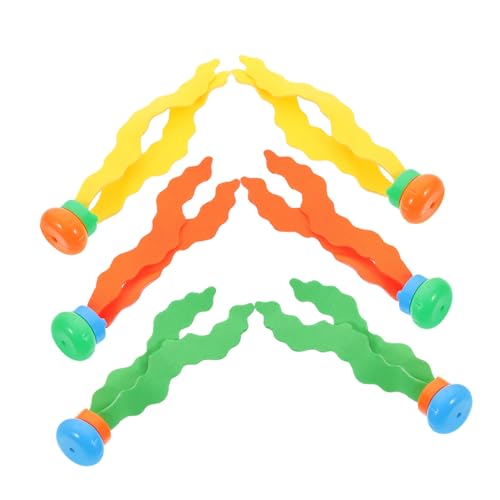 CVUTOVO 6 Stück Teiliges Tauchspielzeug Meerespflanzen Form aus Kunststoff Wasserspaß Pool für Outdoor Unterwasserübungen Bunte Sommer Spielzeuge für Jungen Mädchen Zufällige Farbe von CVUTOVO