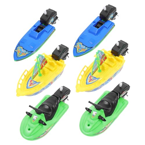 CVUTOVO 6Stücke Badespielzeug Boote für Sichere Kunststoff Segelboote und Motorboote im Wasserspielzeug für Badewanne und Pool Langlebig und Leicht zu Transportieren von CVUTOVO
