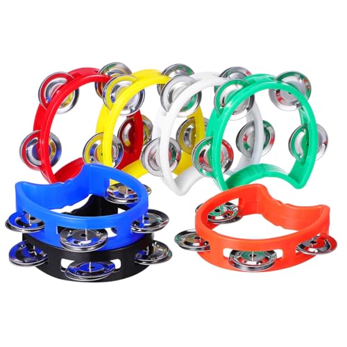 CVUTOVO 7 Stück Handheld Tambourine für Teiliges Schlaginstrument mit Glöckchen Bunten Farben für Partys Spiele und Musikalische von Kleinkindern CVUTOVO 7 Stück Handheld Tambourine für Teiliges Schlaginstrument mit Glöckchen Bunten Farben für Partys Spiele und Musikalische von Kleinkindern von CVUTOVO