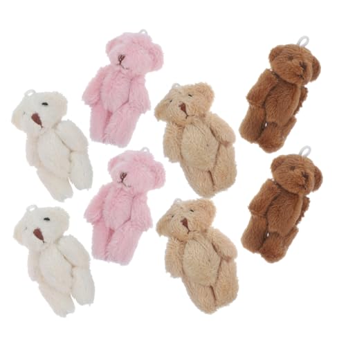 CVUTOVO 8 Stück Mini Plüschbär Schlüsselanhänger Teiliges aus Weichen Kuscheltieren Verschiedenen Farben für Babyparty Dekoration und Diy Accessoires Niedliche Mini Tierfiguren für Partys von CVUTOVO