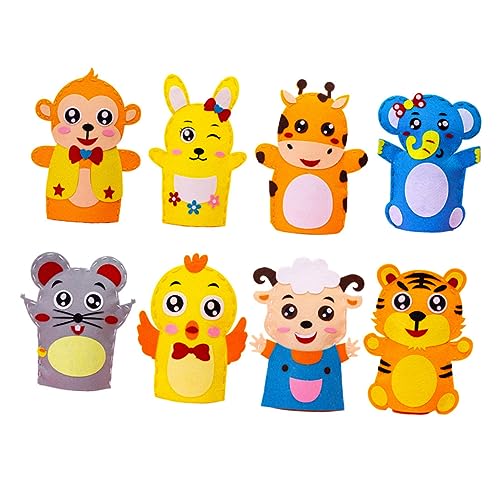 CVUTOVO 8 Stück Teiliges Handpuppen DIY aus Vliesstoff für Kreatives Nähmaterial mit Cartoon Stickern Kreativität und Interaktion für Mädchen und Jungen CVUTOVO 8 Stück Teiliges Handpuppen DIY aus Vliesstoff für Kreatives Nähmaterial mit Cartoon Stickern Kreativität und Interaktion für Mädchen und Jungen von CVUTOVO