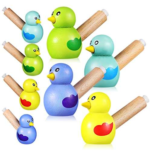 CVUTOVO 8Stücke Holz Vogelpfeifen Pädagogisches Musikspielzeug für Kreative Tierpfeifen Bunten Farben für Geburtstage und Mitgebsel von CVUTOVO
