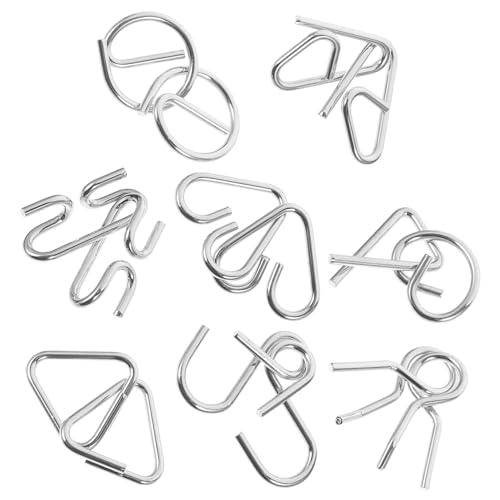 CVUTOVO 8Stücke Metallpuzzles für Erwachsene Kreative Teaser Rätsel und Problemlösungsfähigkeiten für Erwachsene Ab Jahren von CVUTOVO
