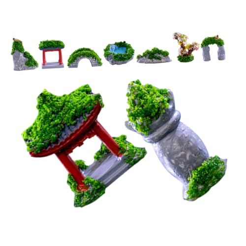 CVUTOVO 9Stücke Miniatur Gebäude Statuen Mikrolandschaftsdekor Figuren für Garten Feengarten Langlebige und Realistische Dekoration für Miniaturprojekte von CVUTOVO
