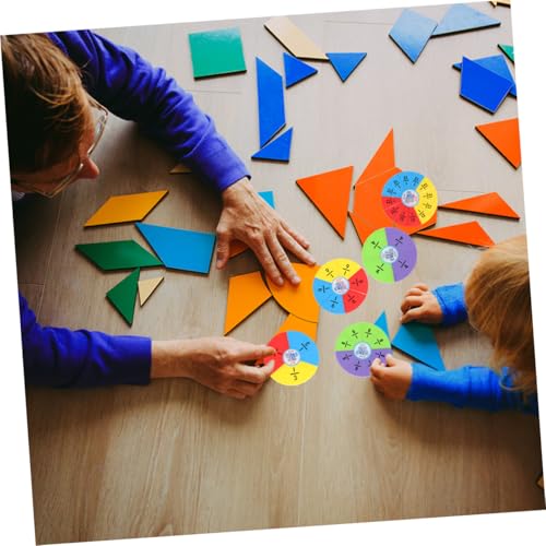 CVUTOVO Bruchrechnen Lernspiel Fraction Puzzles Pädagogisches Mathematikspielzeug für Grundschule Fördert Verständnis von Brüchen Multiplikation und Zählen Buntes Zufällige Farbe von CVUTOVO