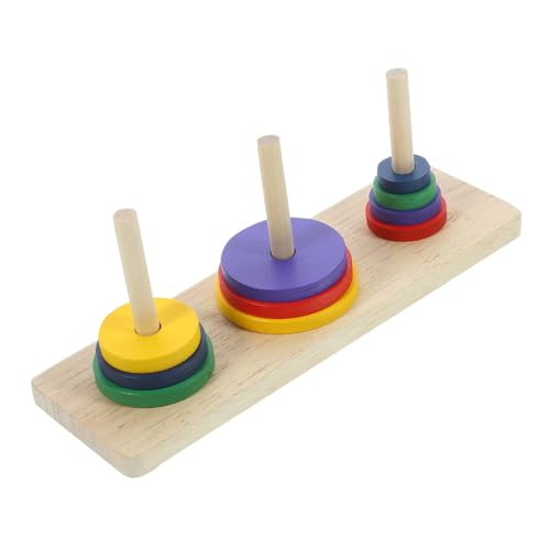 CVUTOVO Buntes Holz Hanoi Puzzle für Erwachsene und Intellektuelles Kreativität und Fantasie Ringe Langlebig und Sicher für DIY Partys und Spielabende CVUTOVO Buntes Holz Hanoi Puzzle für Erwachsene und Intellektuelles Kreativität und Fantasie Ringe Langlebig und Sicher für DIY Partys und Spielabende von CVUTOVO