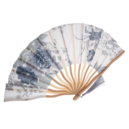CVUTOVO Chinesischer Faltventilator für Frauen Vintage Handfächer für Hochzeiten Tanz und Festival Dekoration Leicht und Elegant mit Exquisiter Handwerkskunst von CVUTOVO