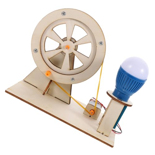 CVUTOVO DIY Handkurbelgenerator für Lernspielzeug zur Stromerzeugung Manuelles Montagemodell aus Holz Fördert Kreativität und Entwicklungsfähigkeiten für Experimente von CVUTOVO