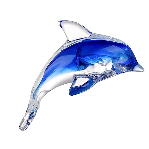CVUTOVO Delfinfigur Zum Verzieren Mit Farbiger Glasur Delfin Ornament Delfin Basteldekor Meerestier Statue von CVUTOVO