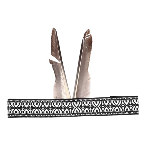 CVUTOVO Feder Stirnband mit Elastischem Band Vintage Kopfschmuck für Karneval Festivals und Mottopartys Leicht und Bequem für Erwachsene von CVUTOVO