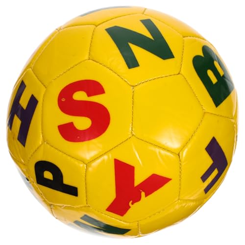 CVUTOVO Fußballball Gelb PVC Aufblasbar Strapazierfähig Sportspielzeug für Kleinkinder und Outdoor Interaktives Ballspiel für Koordination und Bewegung von CVUTOVO