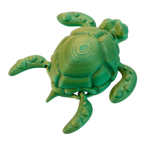 CVUTOVO Gedrucktes Meeresschildkröten Modell mit Beweglichen Gelenken Realistische Schildkrötenfigur Kreative Sammlerfigur Traumhaftem Grün Dekoratives Meeresornament für Schreibtisch und von CVUTOVO