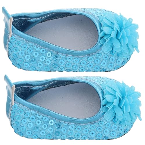 CVUTOVO Glitzernde Puppenschuhe mit Blumenmuster Low top Sommer fußbekleidung für Mädchenpuppen Schimmernde Dress up Schuhe für Puppen Vielseitiges Zubehör für Puppenkleidung von CVUTOVO