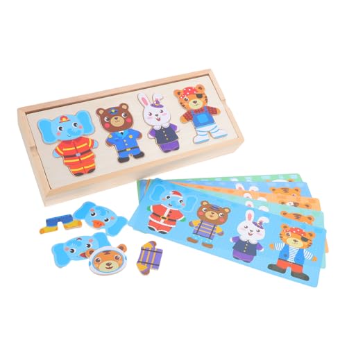 CVUTOVO Holzpuzzle für DIY Holzspielzeug Tiermotive Lernspielzeug Fördert Feinmotorik Konzentration für Jungen Mädchen Ab Jahren von CVUTOVO
