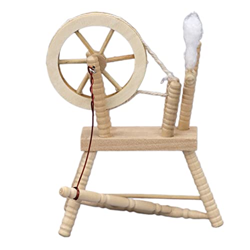 CVUTOVO Holzspinnrad Modell Mini Handwickelmaschine Puppenhaus Möbeldekoration Mini Spinnmaschine Miniatur Retro Vintage Ornament CVUTOVO Holzspinnrad Modell Mini Handwickelmaschine Puppenhaus Möbeldekoration Mini Spinnmaschine Miniatur Retro Vintage Ornament von CVUTOVO