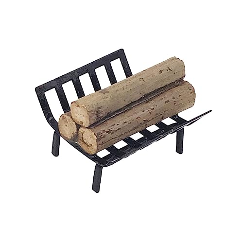 CVUTOVO Holzständer für Puppenhaus Schwarzes Feuerholzregal Dekoratives Modell für Garten und Innenräume für Kreative Szenen und für Freunde und Familie von CVUTOVO