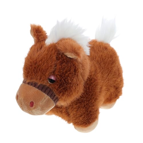 CVUTOVO Jahr des Pferdes Chinesisches Maskottchen Weiches Braunes Stofftier für Erwachsene Geburtstagsgeschenke und Dekoration für Zuhause und Büro von CVUTOVO