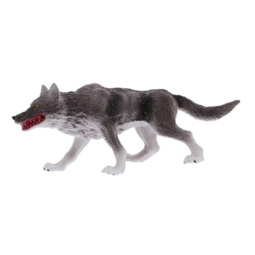 CVUTOVO Kleines Wolf Modell aus Realistische Dekoration für Wildtier Standfigur für Wohnzimmer und Schreibtisch von CVUTOVO