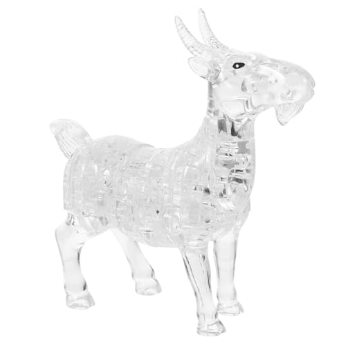 CVUTOVO Kristall Puzzle Ziege Weiß Selbstmontage Tierfigur Dekoratives Desktop Ornament Kreatives Geburtstagsgeschenk aus Delikatem von CVUTOVO