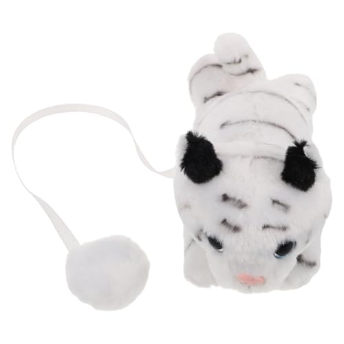 CVUTOVO Kuscheliger Tiger Plüsch Stehendes Stofftier mit Magnet Weißer Tiger für Cosplay Tier Themenpartys und Verkleidungen Accessoire von CVUTOVO
