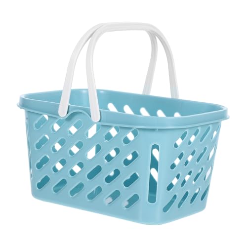 CVUTOVO Mini Einkaufskorb für Puppenhaus Blauer Mini Korb als Zubehör für Kreative Szenen für Supermarkt Dekoration und DIY Projekte Gestalten von CVUTOVO