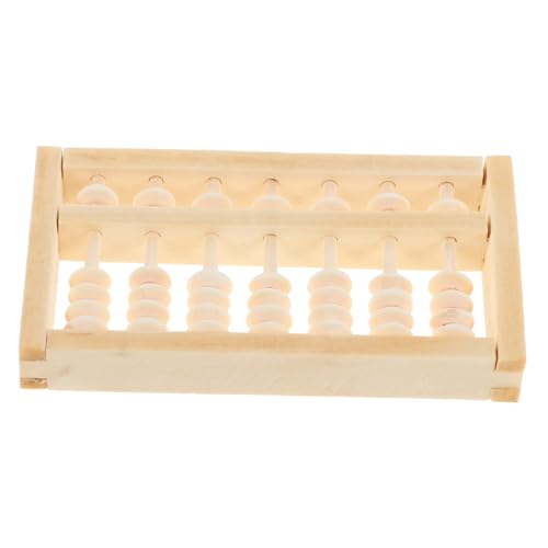 CVUTOVO Mini Holz Abacus für Traditionelles Lernspielzeug zur Mathematischer Fähigkeiten für Geburtstagsfotos und Montessori Pädagogik auch Feng Shui Deko von CVUTOVO