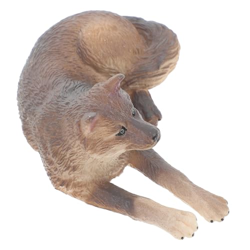 CVUTOVO Mini Wildlife Tierfigur Wolf Modell aus Kunststoff Detailgetreues Wildtier für Naturgetreue Dekoration für Zuhause Garten Büro von CVUTOVO