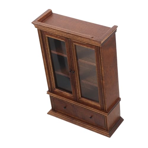 CVUTOVO Miniatur-Schrank, Bücherregal, Holz, Mini-aufbewahrungsschrank, Küche, Puppenhaus, Bücherregal, Holzschrank, 1:12, Möbeldisplay, Vitrine, Dekoration, Sideboard, Zubehör, Kaffee CVUTOVO Miniatur-Schrank, Bücherregal, Holz, Mini-aufbewahrungsschrank, Küche, Puppenhaus, Bücherregal, Holzschrank, 1:12, Möbeldisplay, Vitrine, Dekoration, Sideboard, Zubehör, Kaffee von CVUTOVO