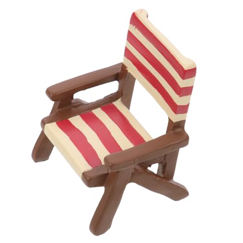 CVUTOVO Miniatur Strandstuhl Dekofigur aus Leichtem Resin Mini Strandkorb Modell für Puppenhaus und Mikro Landschaft Kindgerechte Miniatur Strandstuhldekoration Handliche Mini Beach Chair von CVUTOVO