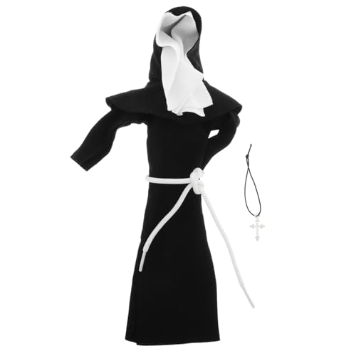 CVUTOVO Nonnenkostüm für Plüschpuppen Einzigartiges Outfit für Rollenspiele und Kreative Szenen Silbernem Halsband für Plüschtiere und Puppenliebhaber CVUTOVO Nonnenkostüm für Plüschpuppen Einzigartiges Outfit für Rollenspiele und Kreative Szenen Silbernem Halsband für Plüschtiere und Puppenliebhaber von CVUTOVO